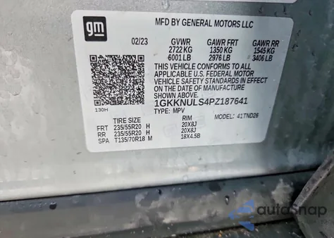 2023 GMC Acadia Slt from USA, damaged, VIN 1GKKNULS4PZ187641